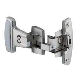 Single-pivot slide-on concealed hinge with visible knuckle
